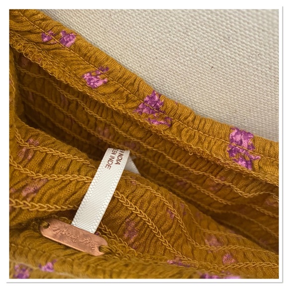 Free People Marigold Square Neck Smocked Top Shirt NWT - Picture 5 of 7